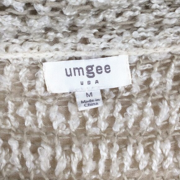 Umgee Cowl Neck Open Weave Tunic Sweater Womens Size Medium Beige Mini Dress - Picture 8 of 9